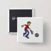 Guy Bowler Vierkante Button 5,1 Cm (Voorkant /achterkant)