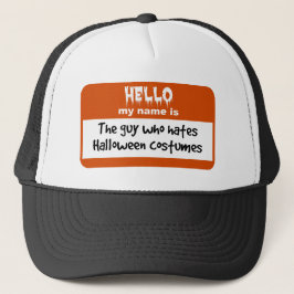 Guy die Halloween Costumes Nametag haat Trucker Pet