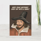 Guy Fawkes gaat er vandoor met zijn verjaardag Kaart (Voorkant)