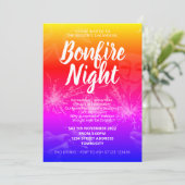 Guy Fawkes Night, Bonfire Night Invitation Kaart (Staand voorkant)