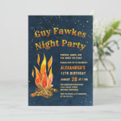 Guy Fawkes Night Party Bonfire Birthday Kaart (Staand voorkant)