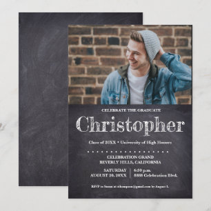 Guy Graduation Party Foto Chalkboard Kaart