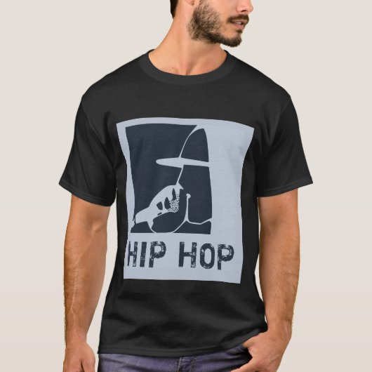 GUY IN HOODIE RAPPING OP DE MIC HIP HOP T-SHIRT (Voorkant)