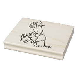 Guy & Kat Wood Art Stamp Rubberstempel