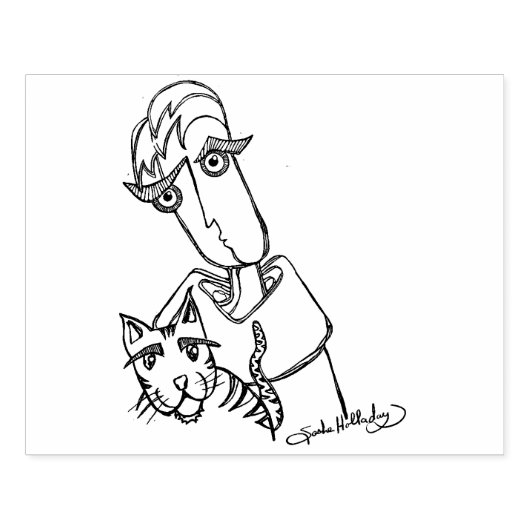Guy & Kat Wood Art Stamp Rubberstempel (Afrduk)