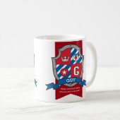 Guy letter G heraldry red blue name Koffiemok (Voorkant rechts)