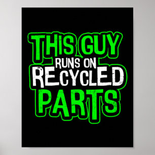 Guy loopt op gerecycled ontwerp nierziekte poster