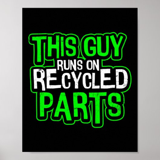 Guy loopt op gerecycled ontwerp nierziekte poster (Voorkant)