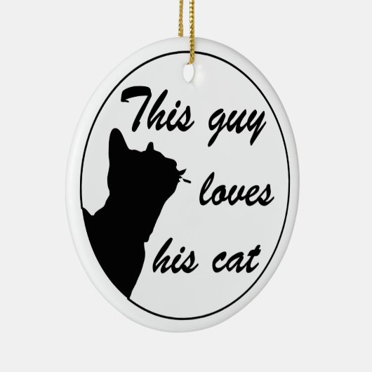 Guy loves cat keramisch ornament (Rechts)