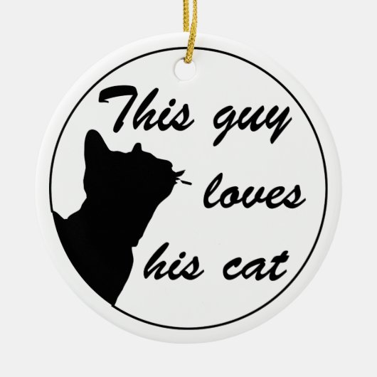 Guy loves cat keramisch ornament (Voorkant)