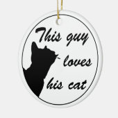 Guy loves cat keramisch ornament (Links)