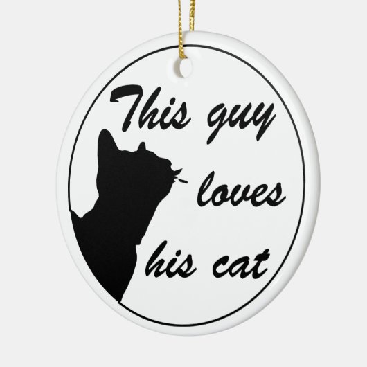 Guy loves cat keramisch ornament (Links)
