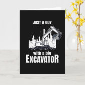 Guy met een grote graafmachine grappige bouwvakker kaart (Gele Bloem)