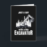 Guy met een grote graafmachine grappige bouwvakker kaart<br><div class="desc">Cool geschenk voor bouwvakkers die graafmachines besturen als een baan op de bouwplaats. Of het nu gaat om wegenbouw of bouwconstructie, dit coole ontwerp is voor alle mannen van de constructie.</div>