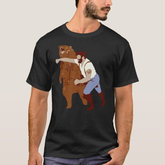 Guy Punching Bear (3) T-shirt (Voorkant)