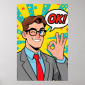 Guy saying OK Pop Art Poster (Voorkant)