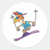 Guy Skiing Stickers (Voorkant)