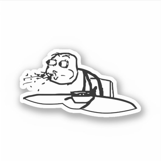 Guy Spitting Cereal Meme Sticker (Voorkant)