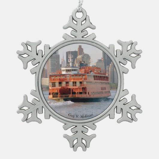Guy V. Molinari-bal of sneeuwvlokje ornament (Voorkant)