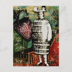 Guy van de aardbeienbeer -  Ephemera Collage Briefkaart