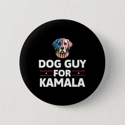 Guy voor Kamala Stem Blauw Ronde Button 5,7 Cm (Voorkant)
