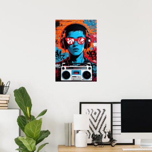 Guy with Red Shades Pop Art Poster (Thuiskantoor)