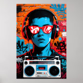 Guy with Red Shades Pop Art Poster (Voorkant)