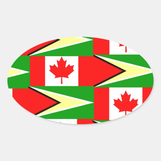 guyaans canadees ovale sticker (Voorkant)