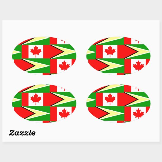guyaans canadees ovale sticker (Vel)