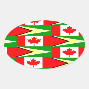 guyaans canadees ovale sticker