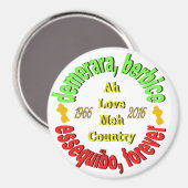 Guyana 3 graafschappen 3" ronde magneet (Voorkant / Achterkant)