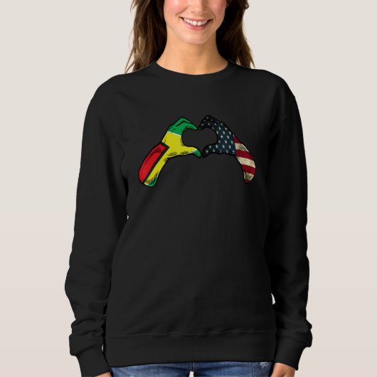 Guyana American USA Flag - USA Guyanese Heart Trui (Voorkant)