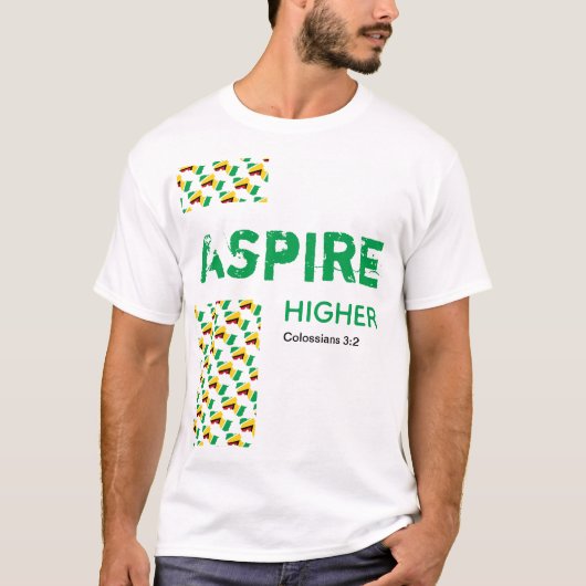 Guyana ASPIRE HOGER Christelijke scripts T-shirt (Voorkant)