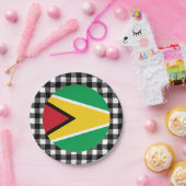 Guyana-Bord, buffelpleister en Guyana-vlag Papieren Bordje (Feest)