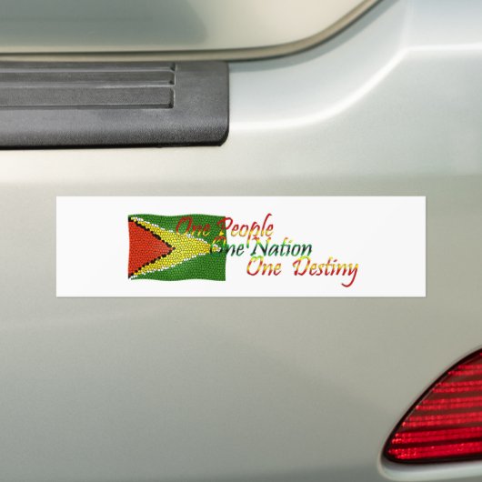 Guyana Bumpersticker Vlag bij Motto (Op auto)