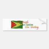 Guyana Bumpersticker Vlag bij Motto (Voorkant)