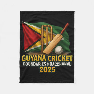 Guyana Caraïbisch cricket 2025 grenzen en kanaal Fleece Deken