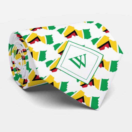 GUYANA Christelijk Scriptmonogram Stropdas (Opgerold)