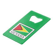 Guyana Creditkaart Flessenopener (Voorkant Gekanteld)
