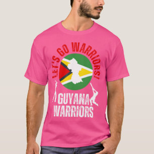 Guyana cricket met vlag en slagmannen fan t-shirt