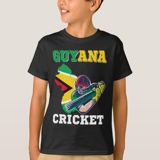 Guyana Cricket Player Flag Jersey Guyana Sports  T-shirt (Voorkant)