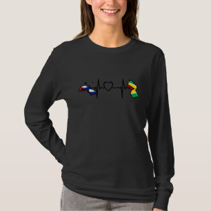 Guyana Cuba Vlag Guyanees Braziliaans Hartslag T-shirt