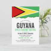 Guyana Cuisine | Flag White Invite Kaart (Staand voorkant)