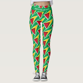 GUYANA Custom Text VOER JE EIGEN RACE-vlag UIT Leggings