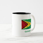 Guyana Eenvoudige Vlag | Elke Dag Trots Tweekleurige Koffiemok (Voorkant rechts)