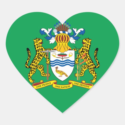 guyana embleem hart sticker (Voorkant)