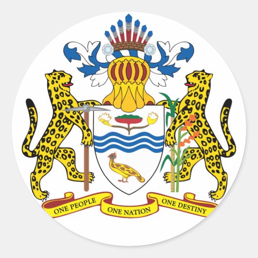 guyana embleem ronde sticker (Voorkant)