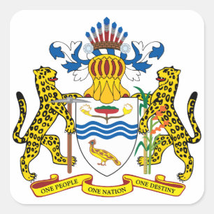 guyana embleem vierkante sticker