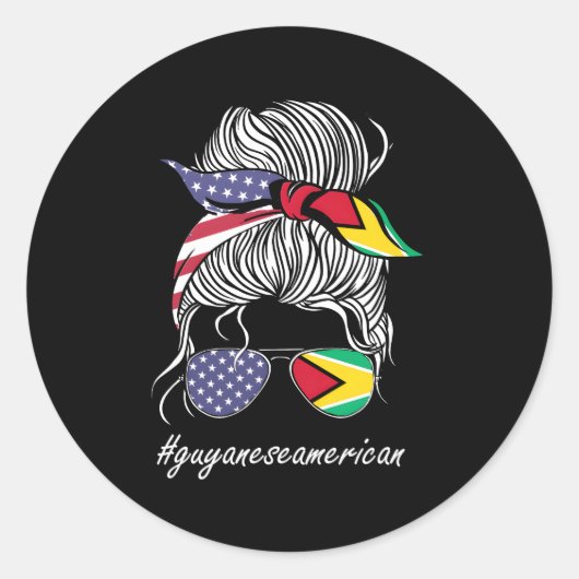 Guyana Erfgoed Amerikaanse Guyana Vlag Ronde Sticker (Voorkant)