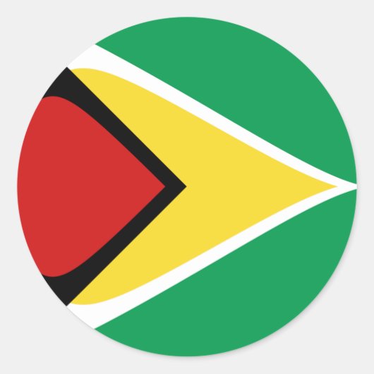 Guyana Fisheye Vlag Sticker (Voorkant)